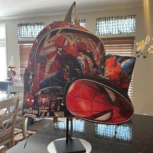 5PC Spiderman SET NWT! Back pack, cinch sack, lunch bag, keychain & pencil case!